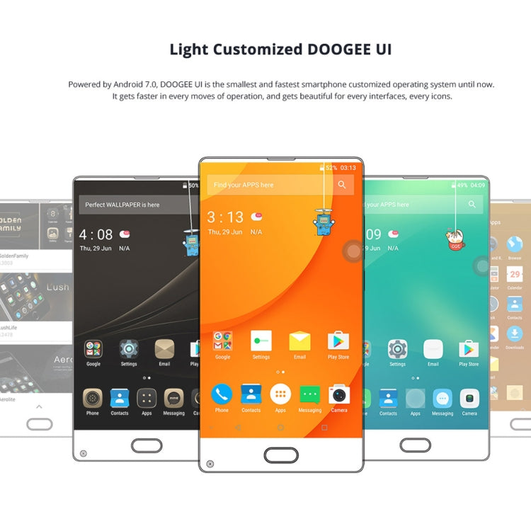 [HK Warehouse] DOOGEE MIX Lite, 2GB+16GB, DTouch Fingerprint, Dual Back Camera, 5.2 inch Android 7.0 MTK6737 Quad Core up to 1.45GHz,  Network: 4G, Dual SIM