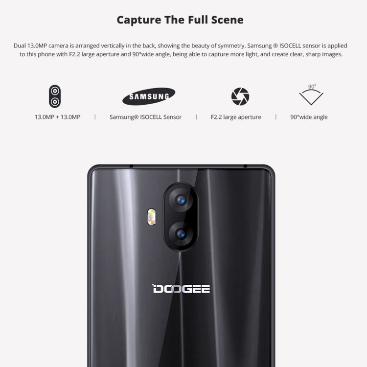 [HK Warehouse] DOOGEE MIX Lite, 2GB+16GB, DTouch Fingerprint, Dual Back Camera, 5.2 inch Android 7.0 MTK6737 Quad Core up to 1.45GHz,  Network: 4G, Dual SIM