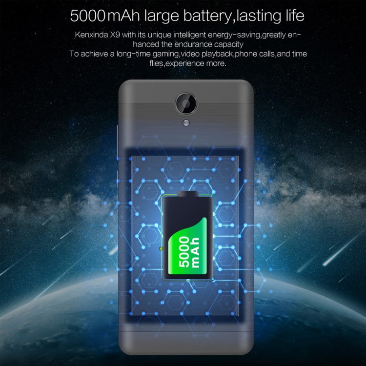 [HK Warehouse] KEN XIN DA X9, 2GB+16GB, 5000mAh Battery, 5.5 inch Android 7.0 SC9832 Quad Core up to 1.3GHz, Network: 4G, Dual SIM