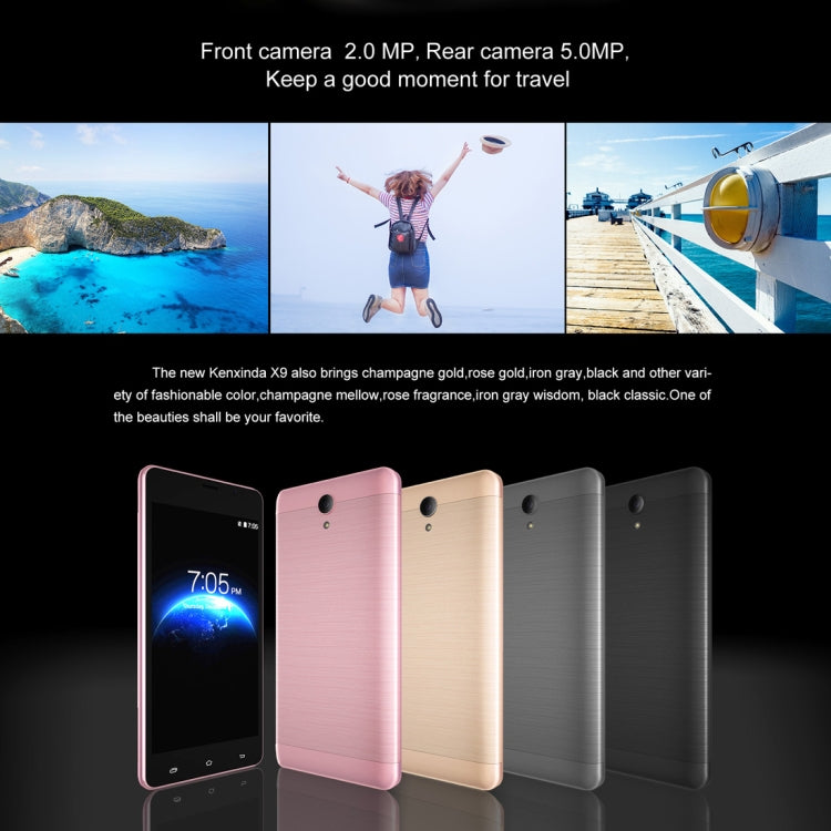 [HK Warehouse] KEN XIN DA X9, 2GB+16GB, 5000mAh Battery, 5.5 inch Android 7.0 SC9832 Quad Core up to 1.3GHz, Network: 4G, Dual SIM