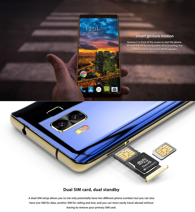 M-HORSE Pure 1, 3GB+32GB, Dual Back Cameras + Dual Front Cameras, Fingerprint Identification, 5.7 inch Android 7.0 MTK6737 Quad Core up to 1.3GHz, Network: 4G, Dual SIM