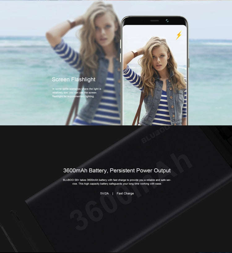 [HK Warehouse] BLUBOO S8+, 4GB+64GB, Dual Rear Cameras, Fingerprint Identification, 6.0 inch Android 7.0 MTK6750T Octa Core up to 1.5GHz, Network: 4G, Dual SIM(Blue)