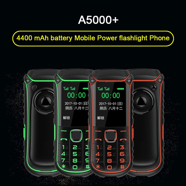 A5000+ Mobile Phone, Dual SIM, 4400mAh Battery,  1.77 inch, SC6531DA Chipset, 21 Keys, LED Flashlight, FM, TF, Bluetooth