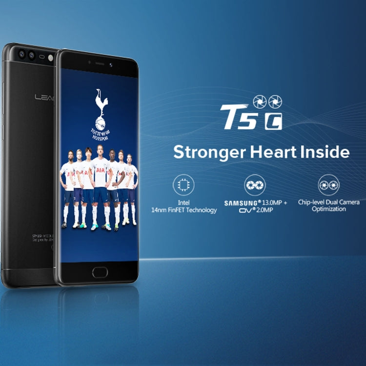 [HK Warehouse] LEAGOO T5c, 3GB+32GB, Dual Back Cameras, Fingerprint Identification,  5.5 inch LEAGOO OS 2.1 (Android 7.0) SC9853 Octa Core up to 1.8GHz, Network: 4G, OTG, Dual SIM