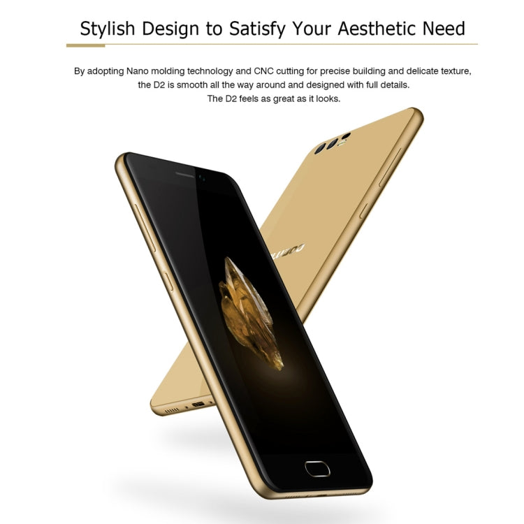 [HK Warehouse] BLUBOO D2, 1GB+8GB, Dual Back Cameras, 5.2 inch Android 6.0 MTK6580A Quad Core up to 1.3GHz, Network: 3G, WiFi, GPS, Bluetooth, Dual SIM(Black)