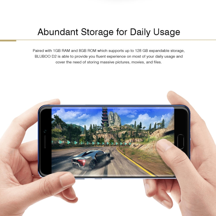 [HK Warehouse] BLUBOO D2, 1GB+8GB, Dual Back Cameras, 5.2 inch Android 6.0 MTK6580A Quad Core up to 1.3GHz, Network: 3G, WiFi, GPS, Bluetooth, Dual SIM(Black)