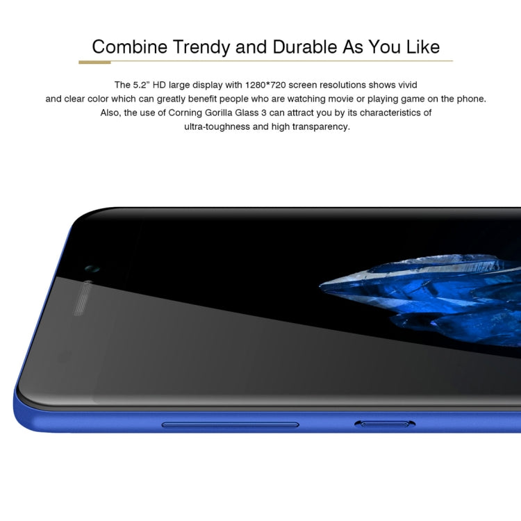 [HK Warehouse] BLUBOO D2, 1GB+8GB, Dual Back Cameras, 5.2 inch Android 6.0 MTK6580A Quad Core up to 1.3GHz, Network: 3G, WiFi, GPS, Bluetooth, Dual SIM(Black)