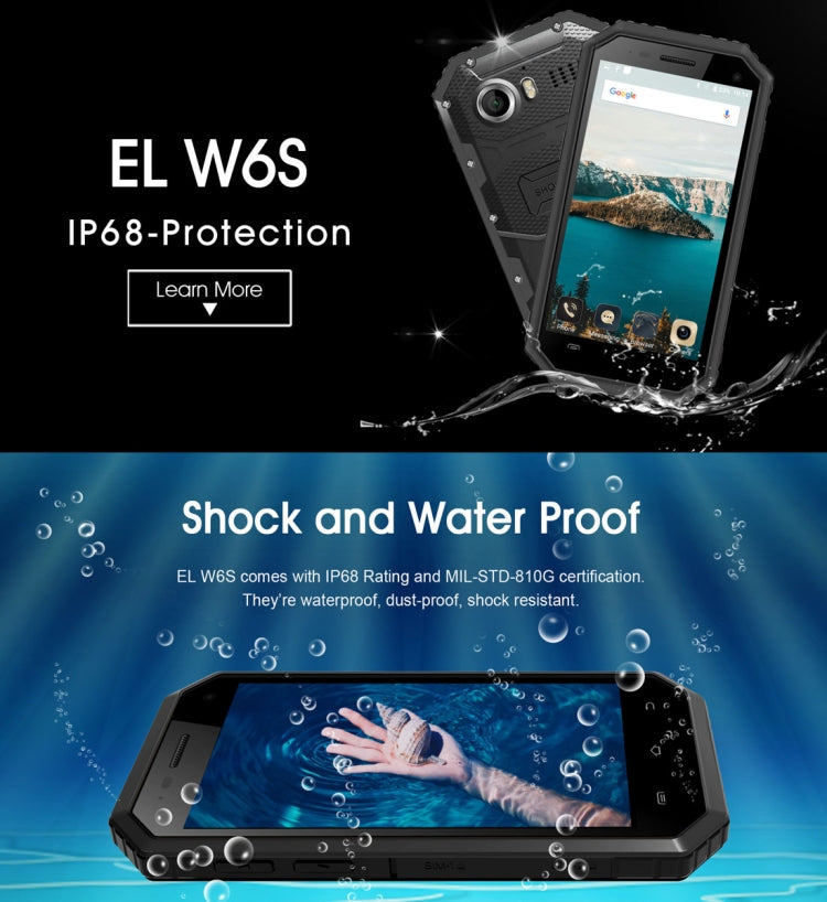 E&L Proofing W6S, 1GB+8GB, IP68 Waterproof Shockproof Dustproof, 4.5 inch Android 6.0 SC7731 Quad Core up to 1.2GHz, Network: 4G, MIL-STD-810G Certified