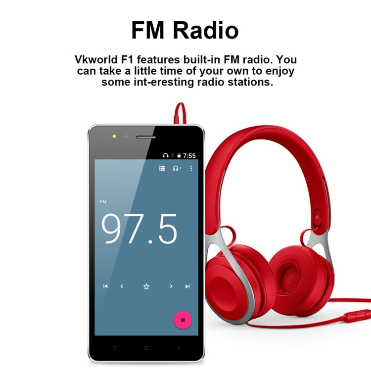 [HK Warehouse] VKworld F1 Elder  Smart Phone, 1GB+8GB, Bigger Icons, Louder Speaker, 4.5 inch MTK6580M Quad Core up to 1.1GHz, SOS, Magnifier, FM, OTA, Network: 3G, Dual SIM