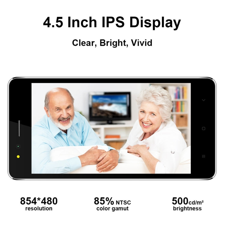 [HK Warehouse] VKworld F1 Elder  Smart Phone, 1GB+8GB, Bigger Icons, Louder Speaker, 4.5 inch MTK6580M Quad Core up to 1.1GHz, SOS, Magnifier, FM, OTA, Network: 3G, Dual SIM