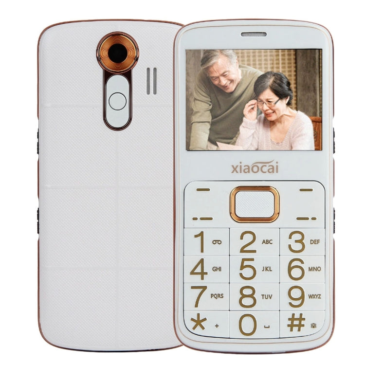 Xiaocai A600 Elders Mobile Phone, 2.31 inch, Network: 2G, Dual SIM, Support FM / BT / GPS Positioning / Remote Monitor / SOS / Pedometer / Torch(White)