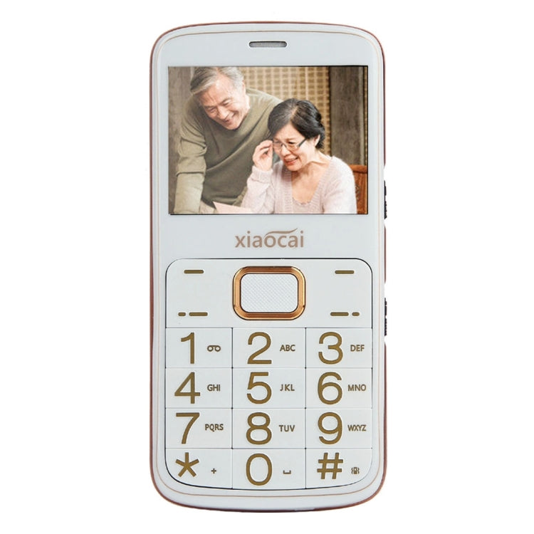 Xiaocai A600 Elders Mobile Phone, 2.31 inch, Network: 2G, Dual SIM, Support FM / BT / GPS Positioning / Remote Monitor / SOS / Pedometer / Torch(White)