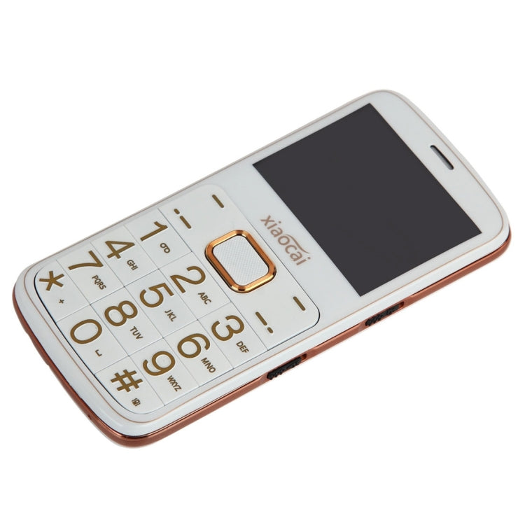 Xiaocai A600 Elders Mobile Phone, 2.31 inch, Network: 2G, Dual SIM, Support FM / BT / GPS Positioning / Remote Monitor / SOS / Pedometer / Torch(White)