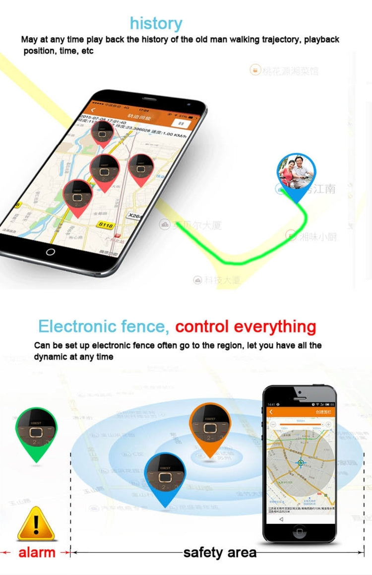 Xiaocai A600 Elders Mobile Phone, 2.31 inch, Network: 2G, Dual SIM, Support FM / BT / GPS Positioning / Remote Monitor / SOS / Pedometer / Torch(White)