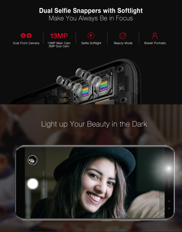 [HK Warehouse] Ulefone Power 3s,  4GB+64GB, Dual Back Cameras + Dual Front Cameras, 6350mah Big Battery, Face & Fingerprint Identification, 6.0 inch Android 7.1 MTK6763 Octa-core up to 2.0GHz, Network: 4G,  OTG,  Dual SIM