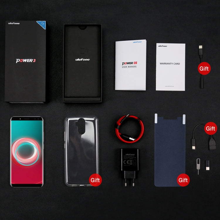 [HK Warehouse] Ulefone Power 3s,  4GB+64GB, Dual Back Cameras + Dual Front Cameras, 6350mah Big Battery, Face & Fingerprint Identification, 6.0 inch Android 7.1 MTK6763 Octa-core up to 2.0GHz, Network: 4G,  OTG,  Dual SIM