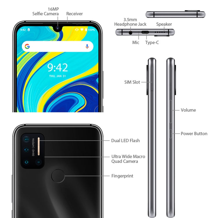 [HK Warehouse] UMIDIGI A7 Pro, 4GB+128GB, Quad Back Cameras, 4150mAh Battery, Face ID & Fingerprint Identification, 6.3 inch Android 10 Mediatek Helio P23 Octa Core up to 2.0GHz, Network: 4G, OTG