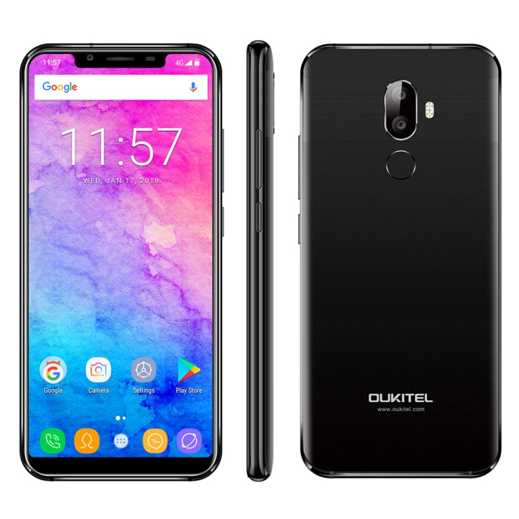[HK Warehouse] OUKITEL U18, 4GB+64GB, Dual Back Cameras, Face & Fingerprint Identification, 5.85 inch Android 7.0 MTK6750T Octa Core up to 1.5GHz, Network: 4G, Dual SIM