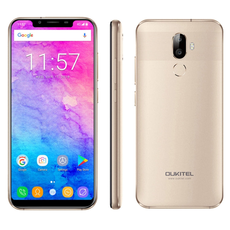 [HK Warehouse] OUKITEL U18, 4GB+64GB, Dual Back Cameras, Face & Fingerprint Identification, 5.85 inch Android 7.0 MTK6750T Octa Core up to 1.5GHz, Network: 4G, Dual SIM
