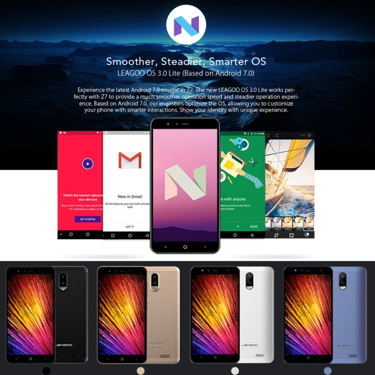 [HK Warehouse] LEAGOO Z7, 1GB+8GB, Dual Back Cameras, 5.0 inch (LEAGOO OS 3.0) Android 7.0 SC9832A Quad Core up to 1.3GHz, Network: 4G, Dual SIM