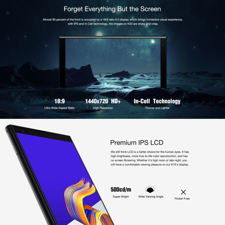 [HK Warehouse] KXD EL K20, 3GB+32GB, Dual Back Cameras, Face & Fingerprint Identification, 5.7 inch Android 8.1 MTK6750 Octa Core up to 1.5GHz, Network: 4G, Dual SIM