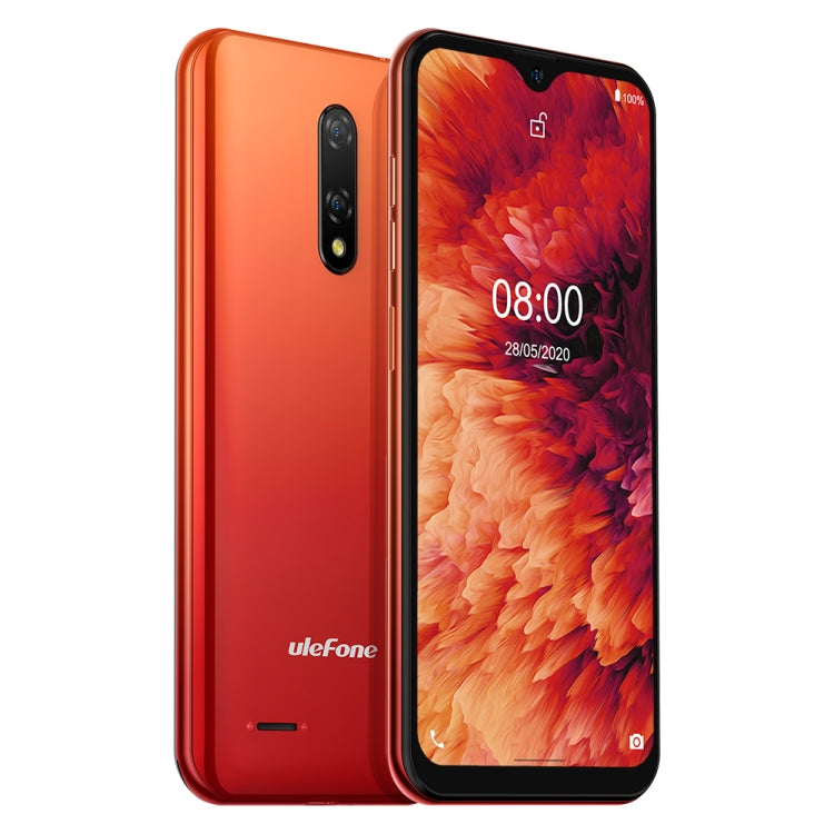 [HK Warehouse] Ulefone Note 8P, 2GB+16GB, Dual Rear Cameras, Face ID Identification, 5.5 inch Android 10.0 MKT6737VW Quad-core up to 1.3GHz, Network: 4G, Dual SIM(Sunset Red)