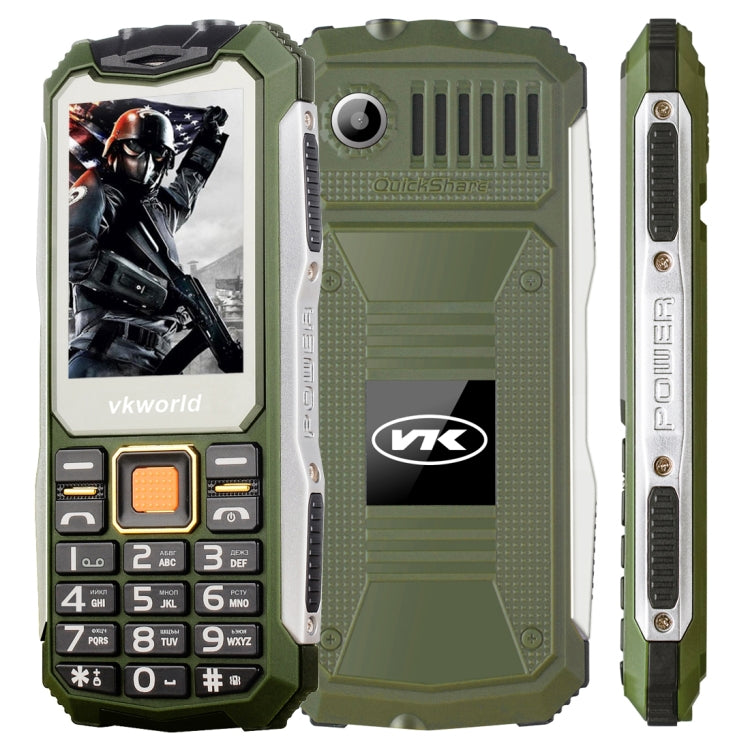 VKworld Stone V3S Quadruple Phone, Anti-Low Temperature Daily Waterproof Shockproof Dustproof, 2.4 inch, 21 Keys, Dual LED Light, FM , BT, Dual SIM, Network: 2G, Russian Keyboard