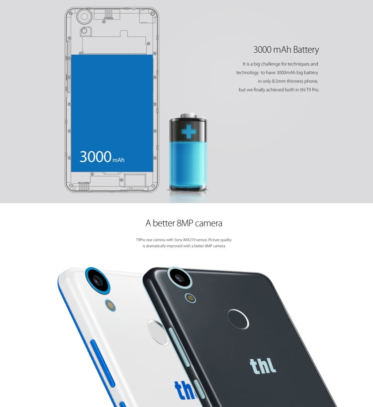 THL T9 Pro, 2GB+16GB, 360 Degrees Fingerprint Identification, 5.5 inch Android 6.0 MTK6737 Quad Core up to 1.25GHz, Network: 4G, BT, WiFi, GPS