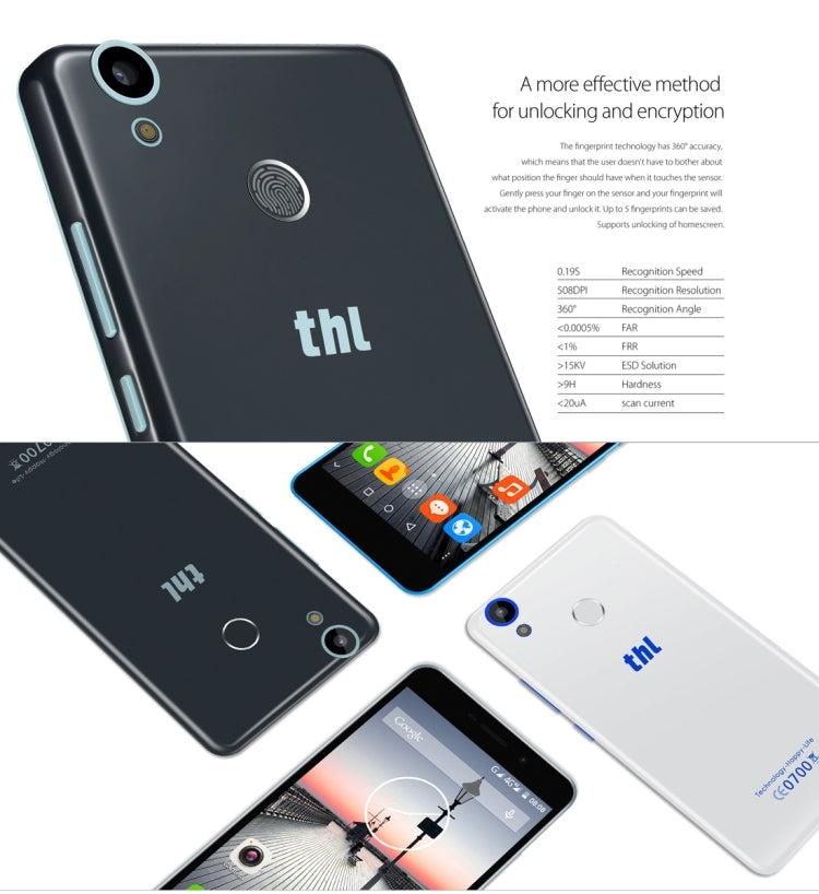 THL T9 Pro, 2GB+16GB, 360 Degrees Fingerprint Identification, 5.5 inch Android 6.0 MTK6737 Quad Core up to 1.25GHz, Network: 4G, BT, WiFi, GPS