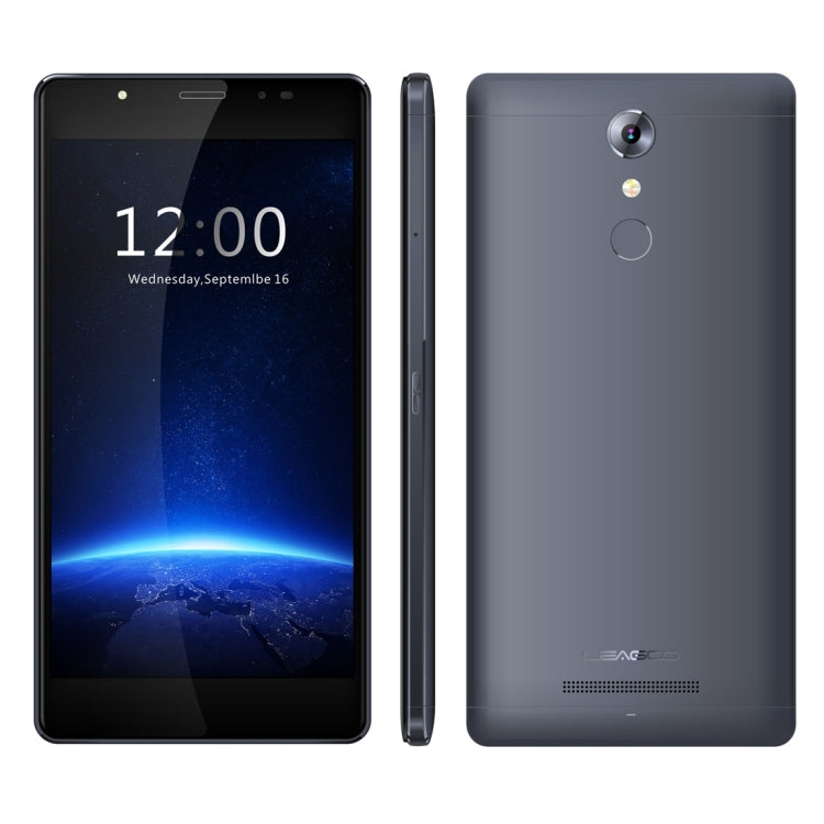 [HK Warehouse] LEAGOO T1 Plus, 3GB+16GB, Stylish Selfie, Fingerprint ID 3.0, 5.5 inch 2.5D Arc, Android 6.0, MTK6737 Quad Core up to 1.3GHz, Network: 4G (Titanium Grey)