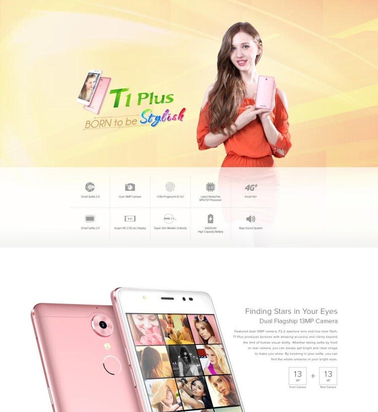 [HK Warehouse] LEAGOO T1 Plus, 3GB+16GB, Stylish Selfie, Fingerprint ID 3.0, 5.5 inch 2.5D Arc, Android 6.0, MTK6737 Quad Core up to 1.3GHz, Network: 4G (Titanium Grey)