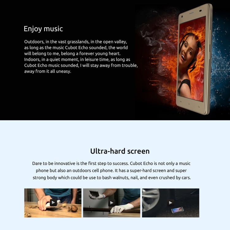 [HK Warehouse] CUBOT Echo, 2GB+16GB, 5.0 inch Android 6.0 MTK6580 Quad-Core 1.3GHz, Network: 3G, Dual SIM