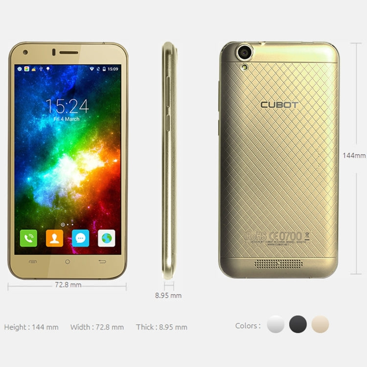 [HK Warehouse] CUBOT Manito, 3GB+16GB, 5.0 inch Android 6.0 MTK6737 Quad-Core 1.3GHz, Network: 4G, Dual SIM