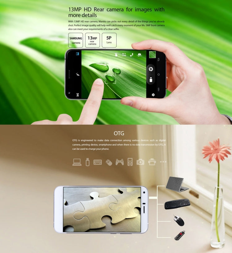 [HK Warehouse] CUBOT Manito, 3GB+16GB, 5.0 inch Android 6.0 MTK6737 Quad-Core 1.3GHz, Network: 4G, Dual SIM