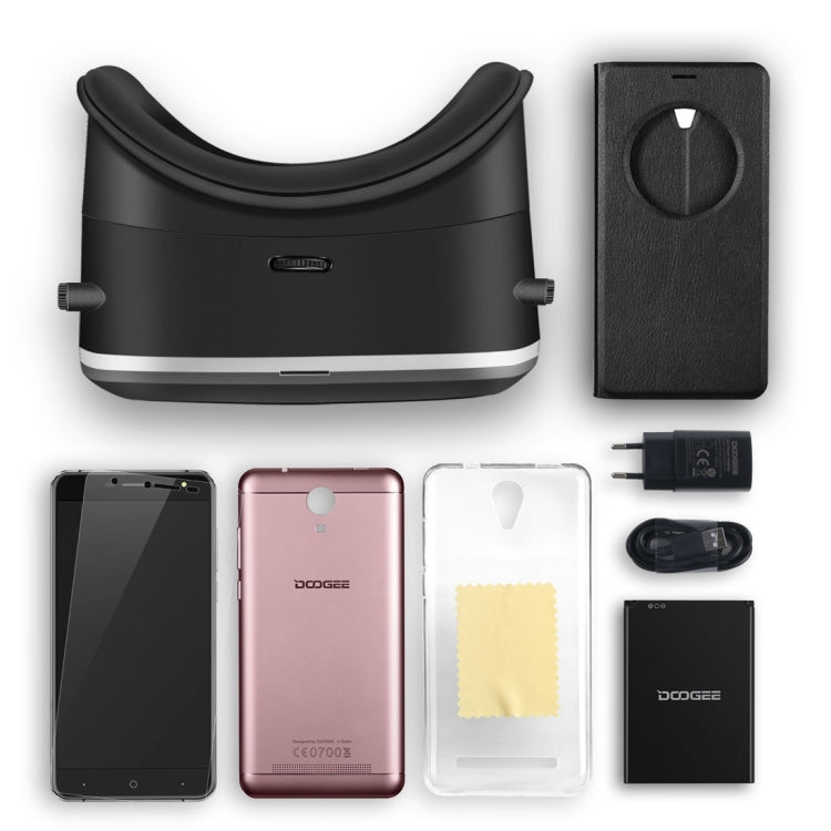 DOOGEE X7 Pro, 2GB+16GB, 6.0 inch 2.5D Android 6.0 MTK6737 64-Bit Quad Core, Network: 4G, Dual SIM, GPS, OTG, OTA, with VR Box & Leather Case & Protector(Gold)