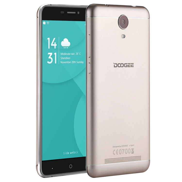 DOOGEE X7 Pro, 2GB+16GB, 6.0 inch 2.5D Android 6.0 MTK6737 64-Bit Quad Core, Network: 4G, Dual SIM, GPS, OTG, OTA, with VR Box & Leather Case & Protector(Gold)