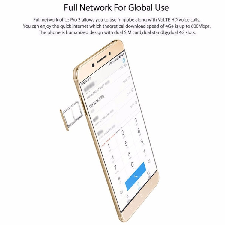 Letv Le Pro 3 Elite Version, 4GB+32GB, Fingerprint Identification, 5.5 inch 2.5D Arc EUI 5.8 Qualcomm Snapdragon 820 Quad Core up to 2.15GHz, Network: 4G(Gold)