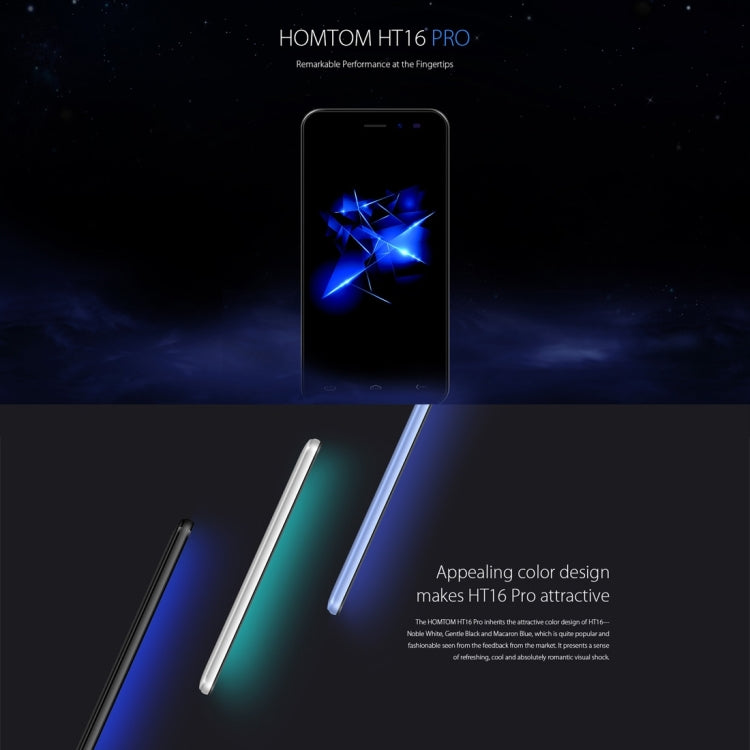 [HK Warehouse] HOMTOM HT16 Pro, 2GB+16GB, 5.0 inch Android 6.0 MTK6737 Quad Core up to 1.3GHz, Network: 4G, Dual SIM, OTA, WiFi, Bluetooth, GPS, FM, Hotknot