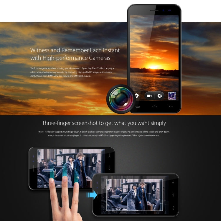 [HK Warehouse] HOMTOM HT16 Pro, 2GB+16GB, 5.0 inch Android 6.0 MTK6737 Quad Core up to 1.3GHz, Network: 4G, Dual SIM, OTA, WiFi, Bluetooth, GPS, FM, Hotknot