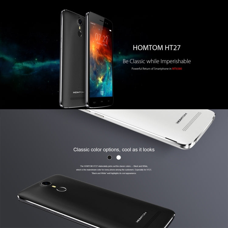 [HK Warehouse] HOMTOM HT27, 1GB+8GB, Fingerprint Identification, CD Pattern Cover, 5.5 inch Android 6.0, MTK6580 Quad Core up to 1.3GHz, Network: 3G, Dual SIM, OTA, WiFi, Bluetooth, GPS, FM