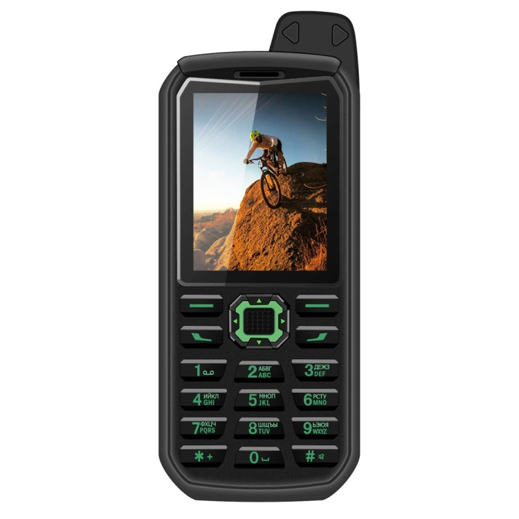 VKworld Stone V3 Plus Quadruple Phone, Anti-Low Temperature IP54 Waterproof Shockproof Dustproof, 3000mAh Battery, 2.4 inch, 21 Keys, LED Flashlight, FM, BT, TF, Dual SIM, Russian Keyboard(Green)