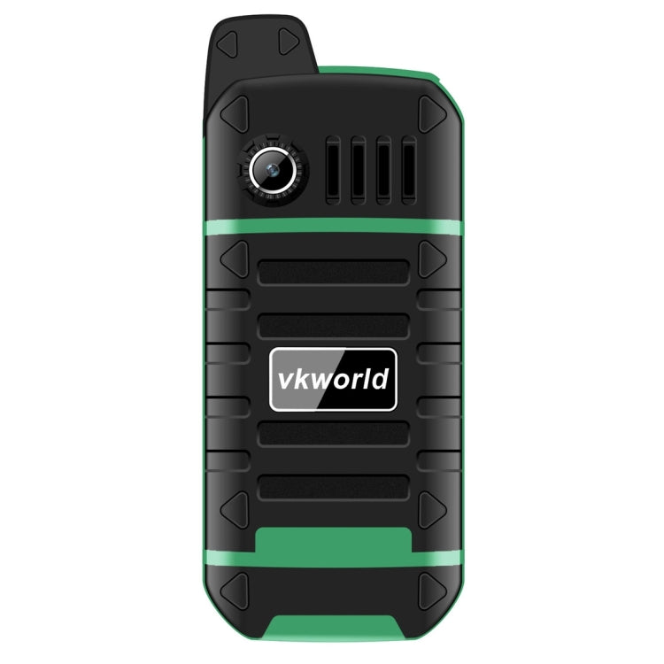 VKworld Stone V3 Plus Quadruple Phone, Anti-Low Temperature IP54 Waterproof Shockproof Dustproof, 3000mAh Battery, 2.4 inch, 21 Keys, LED Flashlight, FM, BT, TF, Dual SIM, Russian Keyboard(Green)