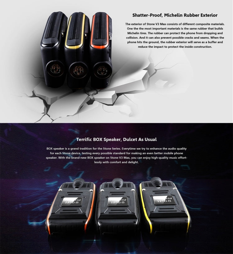 VKworld Stone V3 Max Quadruple Phone, Anti-Low Temperature IP68 Waterproof Shockproof Dustproof, 5300mAh Battery, 2.4 inch, 21 Keys, LED Flashlight, FM, BT, TF, OTG, Dual SIM, Russian Keyboard(Black)
