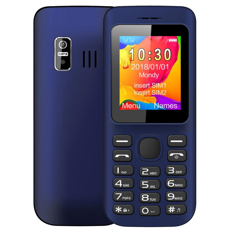 HAIYU H1A Mobile Phone, 1.8 inch, 1200mAh Battery, 21 Keys, Support Bluetooth, FM, MP3 Player, GSM, Dual SIM(Blue)