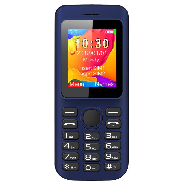 HAIYU H1A Mobile Phone, 1.8 inch, 1200mAh Battery, 21 Keys, Support Bluetooth, FM, MP3 Player, GSM, Dual SIM(Blue)