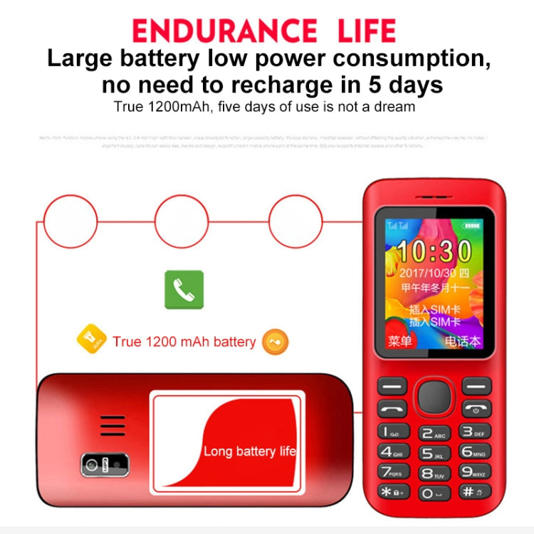 HAIYU H1A Mobile Phone, 1.8 inch, 1200mAh Battery, 21 Keys, Support Bluetooth, FM, MP3 Player, GSM, Dual SIM(Blue)