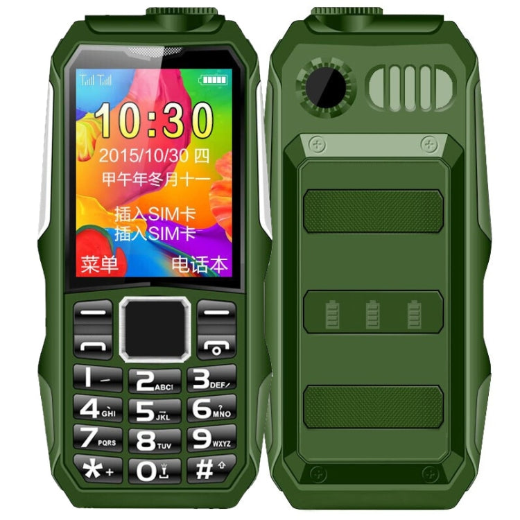 HAIYU H1 Triple Proofing Elder Phone, Waterproof Shockproof Dustproof, 1200mAh Battery, 1.8 inch, 21 Keys, LED Flashlight, FM, Dual SIM(Green)
