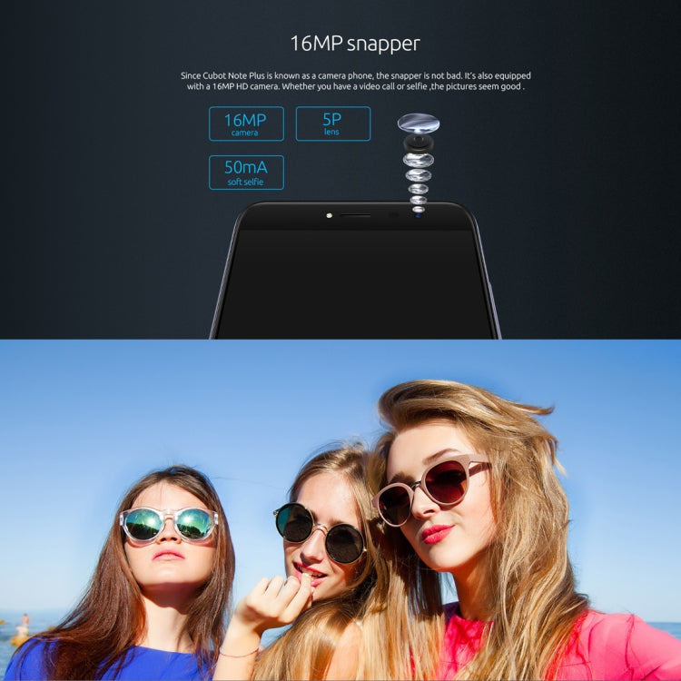 [HK Warehouse] CUBOT Note Plus, 3GB+32GB, Fingerprint Identification, 5.2 inch Android 7.0 MTK6737T Quad-Core up to 1.5GHz, Network: 4G, Dual SIM(Gold)