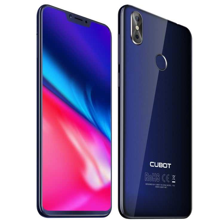 [HK Warehouse] CUBOT P20, 4GB+64GB, Dual Back Cameras, Fingerprint Identification, 6.18 inch Pure Android 8.0 MTK6750T Octa Core up to 1.5GHz, Network: 4G, Dual SIM(Blue)