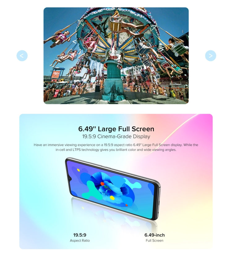 [HK Warehouse] UMIDIGI A7, 4GB+64GB, Quad Back Cameras, 4150mAh Battery, Face ID & Fingerprint Identification, 6.49 inch Android 10 Mediatek Helio P20 Octa Core up to 2.3GHz, Network: 4G, OTG